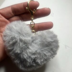 Gray Faux Fur Keychain / Bag Charm NWT